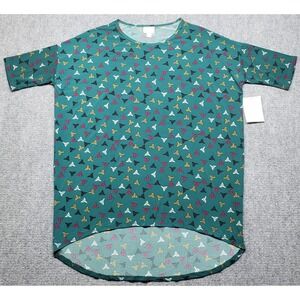 LulaRoe Irma Top Tunic Womens S Multicolor Round Neck Short Sleeve Stretch New